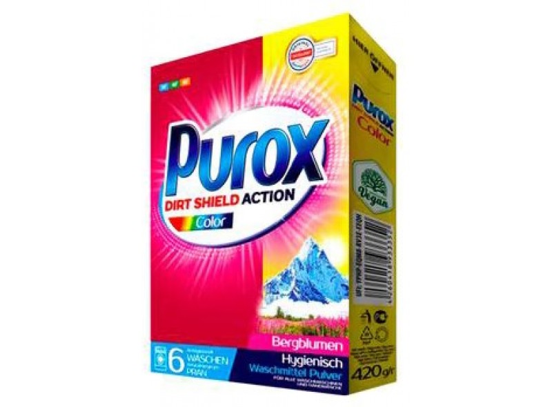Стиральный порошок Purox Color 420 г, к/к (97-100)